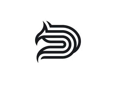 Dragon Letter D Logo ancient china d dragon game gaming initial knight letter mark minimalist monoline simple