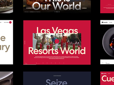 Resorts World Las Vegas grid horizontal scroll synchronized ui ux video web website