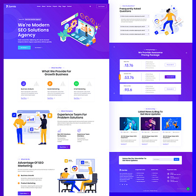 Zomia Home page design 3d animation branding graphic design logo motion graphics ui