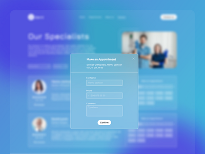 Dent - Web Design of a Dental Clinic dental design desktop glassmorphism healthcare ui ux web web design website