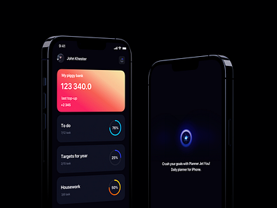 Planner Jet IOS - Part 1 app dark ios mode planning schedule todo ui ux