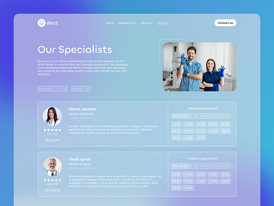 Dent - Web Design of a Dental Clinic bright clean clear dental design desktop healthcare minimalist ui ux web design website white