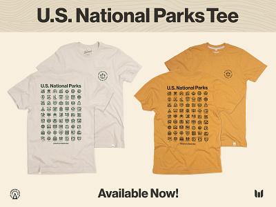 National Parks Tee apparel badge branding icon illustration logo mountain national park outdoors park shirt t shirt type typography usa