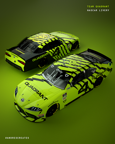 Team Quadrant Nascar Livery 3d c4d car cars cinema4d motorsports nascar