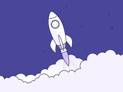 Rocket Illustration branding design illustration limely purple rocket
