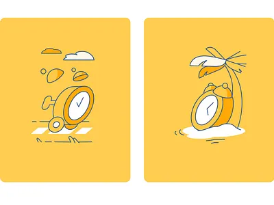 Time management clock deadline design flat free graphic design ill illustration management orange time timeline vector