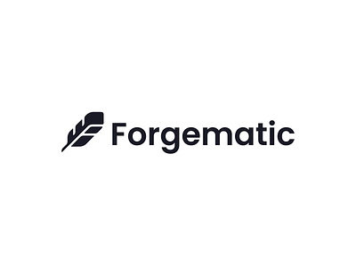 Forgematic Logo brand content feather forge identity logo mark quill seo symbol write