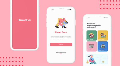 Cleaning App UI Design app design ui