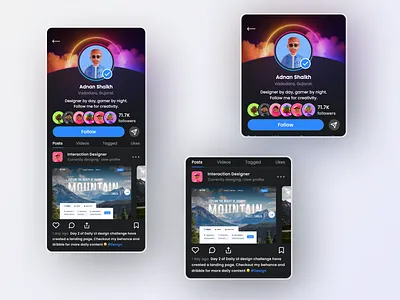 User profile 3d animation app application applicationdesign branding creative design figma gradient graphic design illustration logo mobile mobileapp motion graphics ui uidesign user profile vector