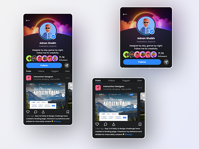 User profile 3d animation app application applicationdesign branding creative design figma gradient graphic design illustration logo mobile mobileapp motion graphics ui uidesign user profile vector