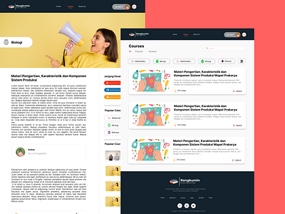 Rangkumin Website - Courses Page app blue branding course design education figma first graphic design home illustration logo pink red sd sma smp ui ux web