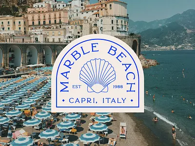 Marble Beach logo beach branding graphic design italy logo vector visual identity