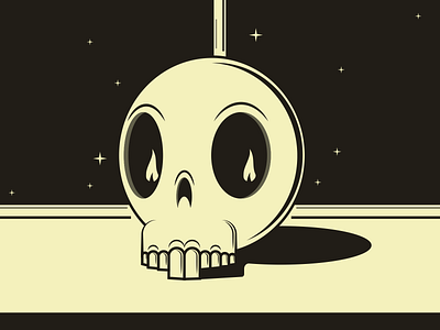 Starry Night halloween illustraion illustration illustration art illustration digital illustrations minimalist seattle skull window