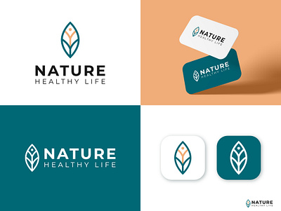 Nature Logo brand identity branding human identity leaf logo logo logo design logo designer logos minimal minimal logo minimalist minimalist logo nature nature health organic plant spa logo tree yoga