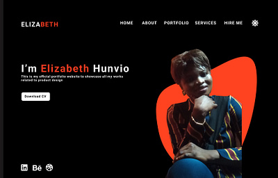 Landing page for my personal webite (dark mode) figma ui web design