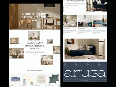 Arusa - eCommerce Website FREE TEMPLATE clean design ecommerce free landing page minimal modern shop typography ui visual design web web design website