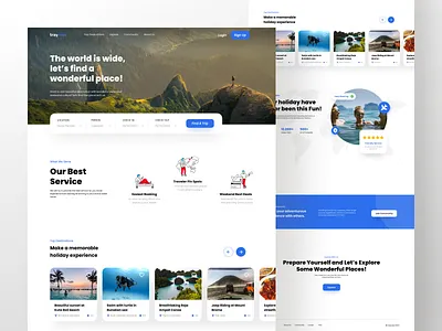 Trayvee - Travel web landing page design landing page travel website