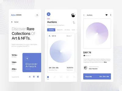 NFT Marketplace Mobile App app art bitcoin blockchain coin crypto cryptoart cryptocurrency defi eth ethereum marketplace mobile nft nft market shop token ui ux web 3.0