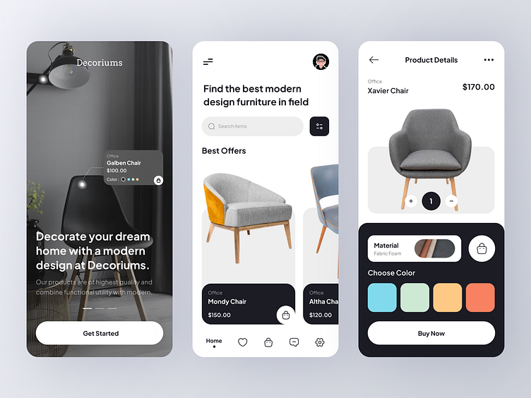 Mobile App - Furniture Shop by Raffialdo Bayu for Enver Studio on Dribbble