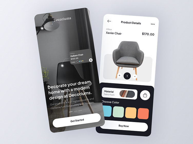Mobile App Furniture Shop by Raffialdo Bayu for Enver Studio on Dribbble