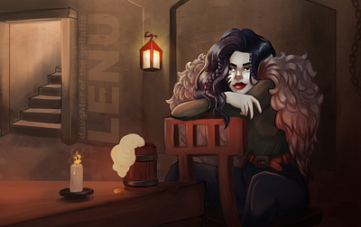 Daughter of the goliaths Lenu dd dnd dungeonsanddragons girl illustration photoshop