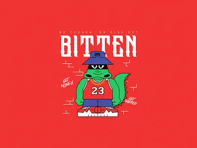 Get Bitten alligator branding character character design crocodile design drip hype illustration mad mascot mexican mexico streetwear