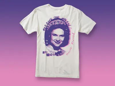 Kitty Wells. God Save The Queen. badge branding country music design godsavethequeen graphic design illustration kitty wells logo parody punk retro the queen vector