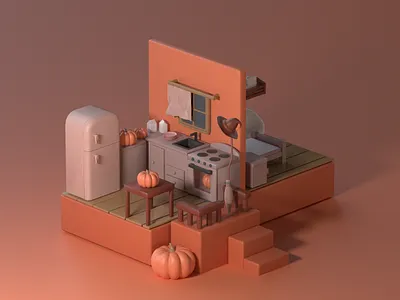 Cozy autumn 3d 3d home 3d house 3d icon 3d illustration 3d kitchen 3d modelling autumn branding c4d cinema4d cozy design graphic design halloween icon illustration motion graphics pumpkin vibe