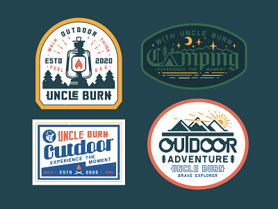 UNCLE BURN adventure camping explorer graphic illustration lettering logo outdoor typeface typography
