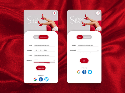 Registration & Login forms 001 dailyui design graphic design log in mobile app registration sign in ui