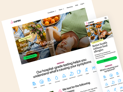 Curex Immunotherapy web design allergy design digital health healthcare immunotherapy minimal ui uidesign ux web wellness