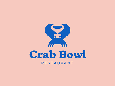 Crab Bowl bowl brand branding cafe crab design elegant illustration logo logotype mark minimalism minimalistic modern negative negative space restaurant sign space vector