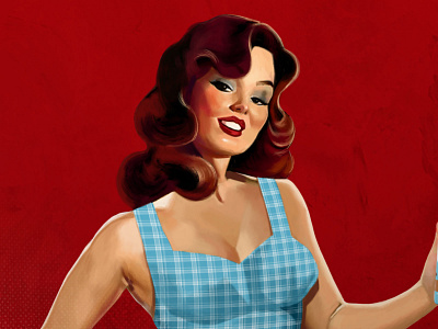 Why you buggin? branding illustration painting pinup