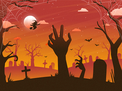 Wake Up ... Time is end 2d blendtool dribbble dribbble best shot dribbble playoff flat halloween halloween illustration happy halloween illustration night playoff sane sticker sticker mule stickermule illustration stickermule playoff vector witch zombie