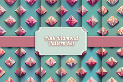 Pink Diamond Pattern Set design digital paper graphic design illustration seamless pattern vector wallpaper