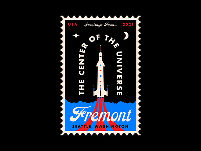 Fremont Rocket fremont futura illustration rocket seattle space stamp