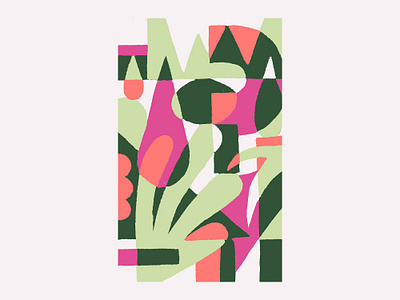 Bungle in the Jungle abstract artist brooklyn design florida graphic design green illustration levy miami new york noah noah levy orange pink shapes tropical