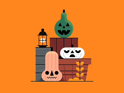 Squash-O-Lanterns autumn character design halloween holiday illustration jackolantern october pumpkin squash