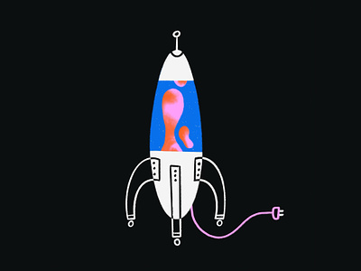 I love lamp 🚀🌋💡 design doodle funny gradient illo illustration lava lava lamp lol rocket sketch spaceship