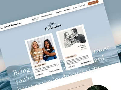 Podcasts - website section design clean design homepage landing podcasts webflow