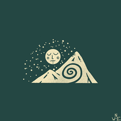 Mountain & Moon Illustration design illustration merch design