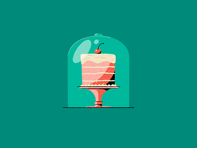 Cake cake case cherry dessert food glass illustration inktober layer procreate tempting
