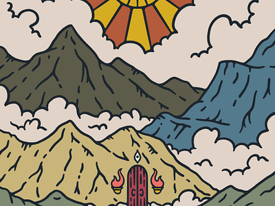 Mystical Landscape Illustration illustration merch design