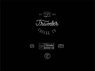 Traveler Coffee Company branding coffee design graphic design hand drawn illustration logo procreate travel typography