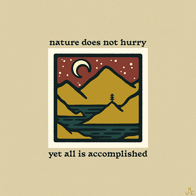 Nature Illustrated Badge illustration merch design typography
