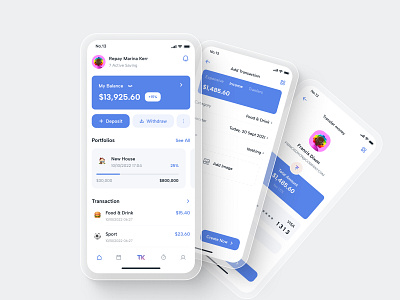 TramKam Mobile App UI KIT - Finance app deposit design expense finance income kit mobile template tramkam ui uiux wallet withdraw