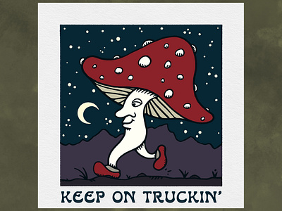 Mushroom Illustration illustration typography