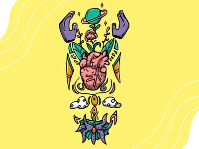 Uniheart design graphic design heart ilustration illustration t shirt vector