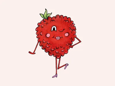 Raspberry alcohol markers colouring cordial design fruit graphic design hand drawn illustration ohuhu raspberry sketch