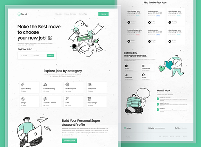 Job Finder Website landing Page brand design classic ui clean ui design design find job iamhosenrahman illustration job job find ui job finder website job looking website job search job ui job web ui job website logo ui design ux design web design web ui ux